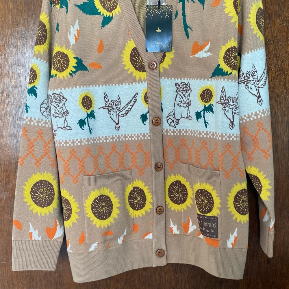 Disney Pocahontas Cardigan with Sunflower and Animal Print